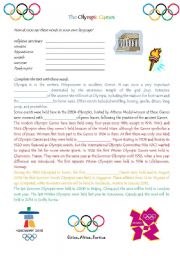 English Worksheet: The Olympic Games