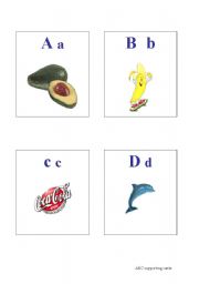 English Worksheet: ABC supporting cards