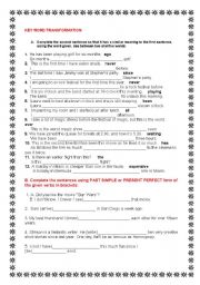 English Worksheet: present perfect and present perfect continuous