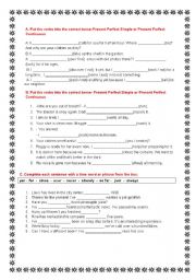 English Worksheet: Present perfect and present perfect continuous