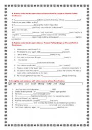 English Worksheet: Present perfect and present perfect continuous