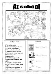 English Worksheet: at school