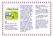 English Worksheet: lifelong learning