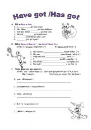 English Worksheet: Have go/Has got