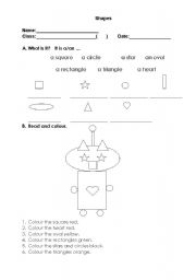 English Worksheet: Shapes