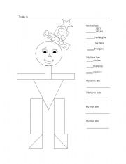 English Worksheet: Shapes and numbers