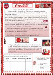 English Worksheet: Grammar in context. Coca-Cola and Passive voice