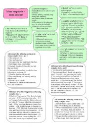 English Worksheet: Emphasis and stress