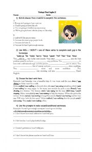 English Worksheet: final exam for 2do polimodal