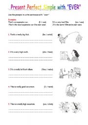 English Worksheet: EVER (Present Perfect Tense)