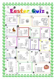 English Worksheet: Colour Easter Quiz 2