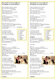 English Worksheet: BILL MEDLEY & JENNIFER WARNES - (IVE HAD) THE TIME OF MY LIFE