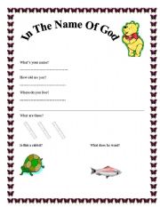 English Worksheet: a useful test for kids