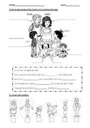 English Worksheet: my family