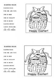 English Worksheet: Easter eggs poem