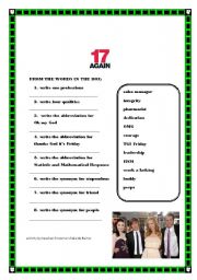 English worksheet: 17 again