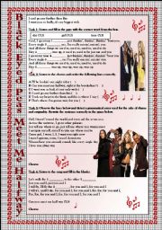 English Worksheet: Black Eyed Peas Meet Me Halfway-Listening activity-KEY INCLUDED!!!