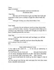 English Worksheet:  writing informal letter
