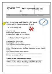 English Worksheet: 9th form test