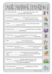 Children and adults: past perfect / past perfect progressive (continuous) & mixed past tenses 2/2 (key included)