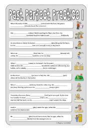 English Worksheet: Children and adults: past perfect / past perfect progressive (continuous) & mixed past tenses 1/2 (+Key)