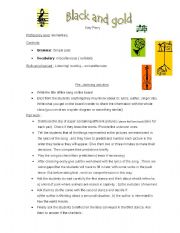 English Worksheet: Black and Gold - Katy Perry