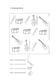 English Worksheet: Musical instruments