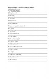 English worksheet: Simple present interrogative form
