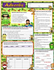 ADVERBS  - Editable w / Answer key