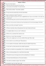 English Worksheet: indirect speech 3