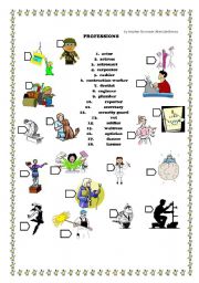 English Worksheet: professions matching