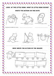 English worksheet: Guess the action of little Bear