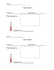 English worksheet: Daily weather report