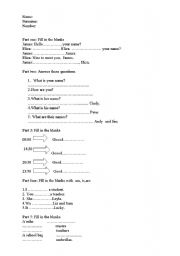 English worksheet: ouiz for 4th grade