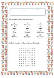 English Worksheet: The months of the year