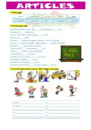 English Worksheet: Articles - a / an / the