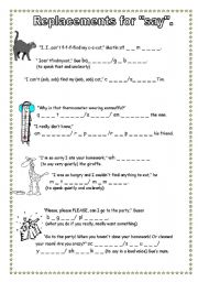 English Worksheet: Replacements for 