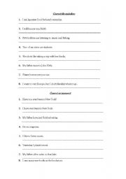 English worksheet: Correct the mistakes