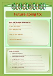 English Worksheet: Future ging to