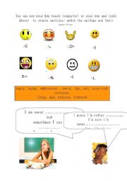 English worksheet: Smileys and feelings :-)