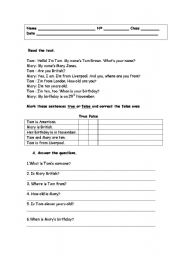 English worksheet: test your english