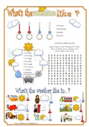 English Worksheet: Describing the weather