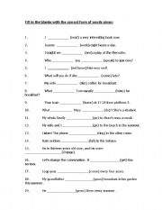 English Worksheet: Fill in the blanks present tense simple and continuous