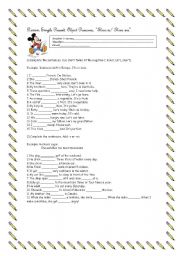 English Worksheet: Review: Simple Present, Object Pronouns, There is/ There are