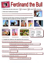 English Worksheet: FERDINAND THE BULL 