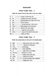 English Worksheet: s.present tense