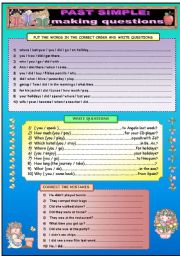English Worksheet: PAST SIMPLE: MAKING QUESTIONS