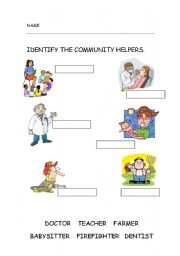 English Worksheet: Community Helpers