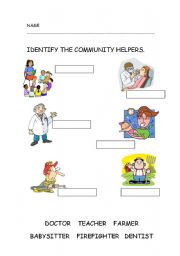 English worksheet: Community Helpers