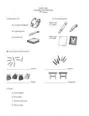 English worksheet: Classroom Supplies
